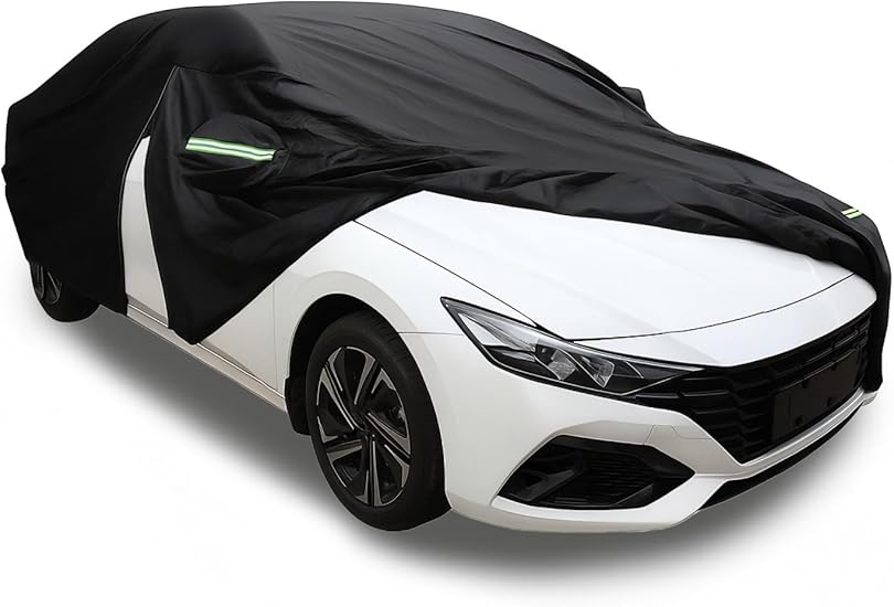 Universal Car Cover for Sedans – All-Weather Waterproof Car Cover with Zipper Doors, UV Protection, Dustproof & Scratch-Resistant