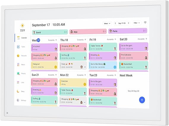 Smart Digital Calendar 10.1" HD Touch Screen | WiFi Planner, Meal Schedule, Duty Chart & Digital Photo Frame