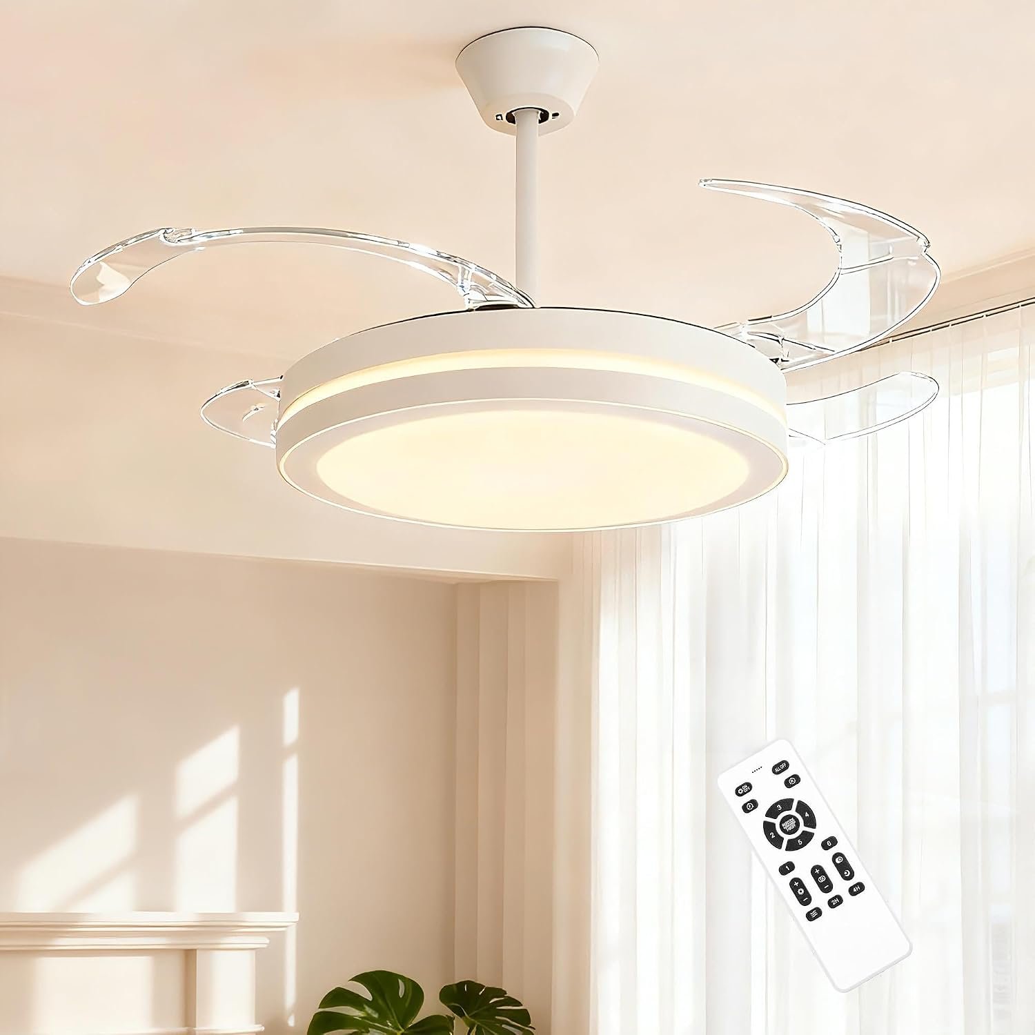 Retractable Ceiling Fan with Lights