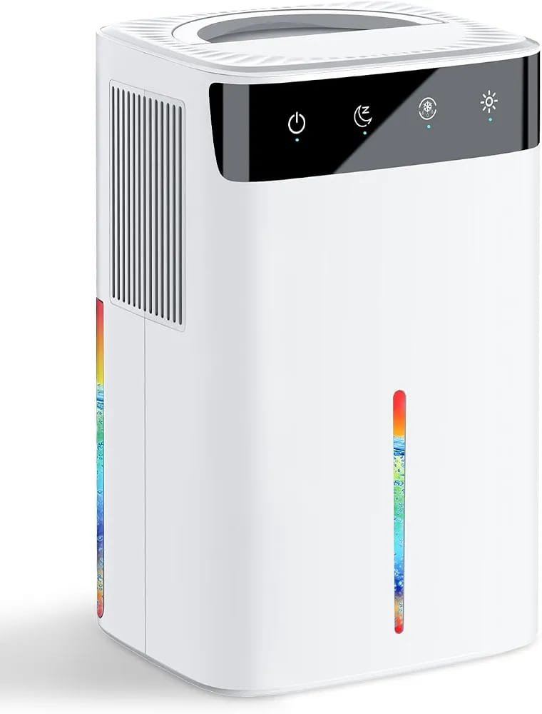 Dehumidifier for Home, 2.6L Portable Small Dehumidifier for Bedroom, Quiet Electric Dehumidifier with Auto Shut-Off, Compact Moisture Remover for Bathroom, RV & Small Rooms